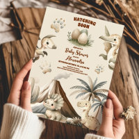 Boho Cute Hatching pronto Dinosaur Baby Shower
