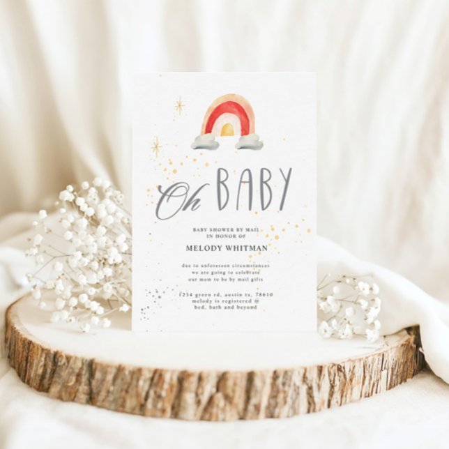 Invitación Boho Cute Rainbow Baby Shower (Subido por el creador)