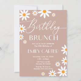 Invitación Boho Daisies Birthday Brunch Party Invitation