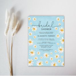 Invitación Boho Daisies Watercolor Bridal Shower Fiesta
