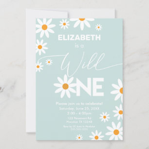 Invitación Boho Daisies Wild One Birthday Party in