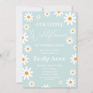 Invitación Boho Daisies Wildflower Birthday party