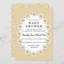 Boho Daisies Yellow Baby Baby Shower