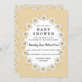 Invitación Boho Daisies Yellow Baby Baby Shower