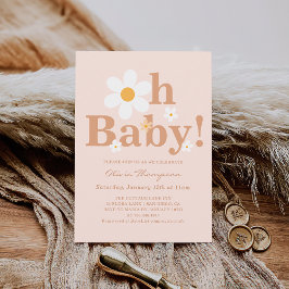Invitación Boho Daisy Baby Girl Shower