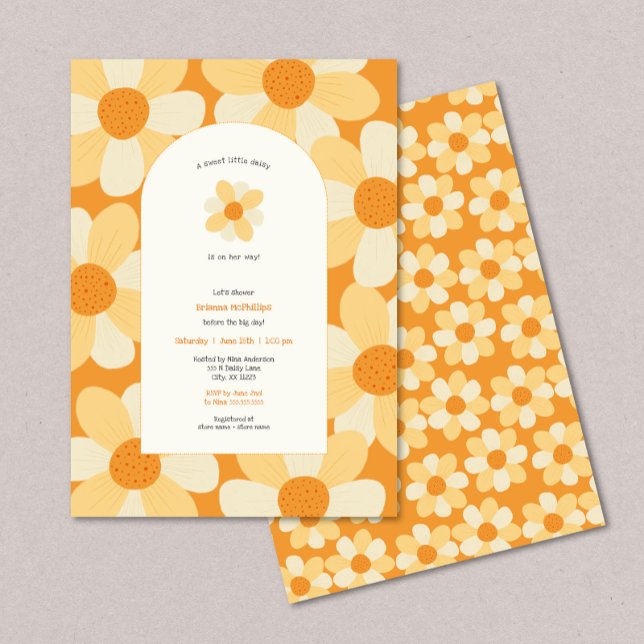 Invitación Boho Daisy chica ducha de bebé (Subido por el creador)