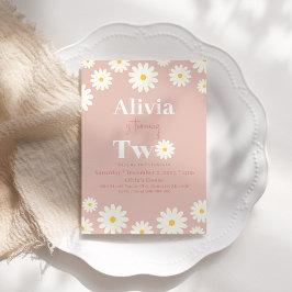 Invitación Boho Daisy Dos Bohemias Rosadas Florales Segundo C