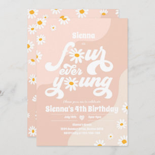 Invitación Boho Daisy, Fiesta de los cuatro años de edad
