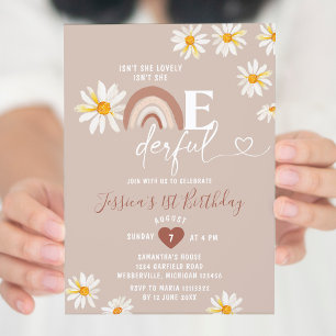 Invitación Boho Daisy Flowers no es maravillosa cumpleaños