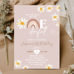 Invitación Boho Daisy Flowers no es maravillosa cumpleaños