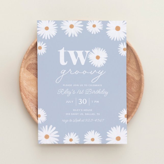 Invitación Boho Daisy Two Groovy Fiesta de cumpleaños (Subido por el creador)