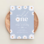 Invitación Boho Daisy Wild One First Birthday Party Invitatio<br><div class="desc">Celebra el primer año de tu pequeña con esta invitación de cumpleaños temática "Wild One".</div>