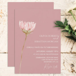 Invitación Boho de Flor Silvestre Simple | Boda Rosa polvorie