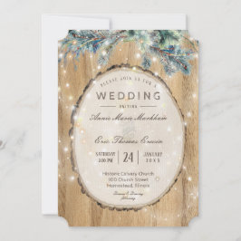 Invitación Boho de la montaña rusa del pino