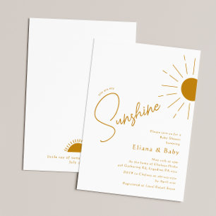 Invitación Boho de moda Eres Mi Baby Shower Sunshine