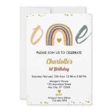 Boho de oro un arcoiris primer cumpleaños