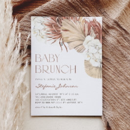 Invitación Boho de palma blanca y brunch de palma seca