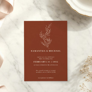 Invitación Boho de Terracota Otoño Floral Indie