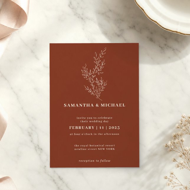 Invitación Boho de Terracota Otoño Floral Indie (Subido por el creador)