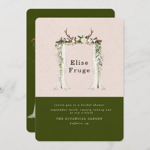 Invitación Boho Deer Antlers White Canopy Bridal Shower
