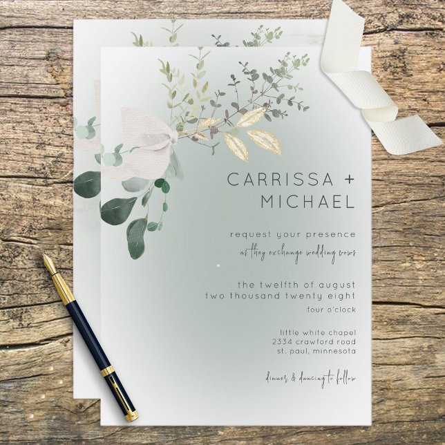 Invitación Boho Delicate Greenery Moderno Boda (Subido por el creador)