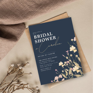 Invitación Boho Delicate Wildflowers Marina Ducha de Novias