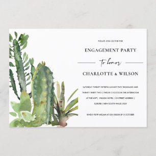 INVITACIÓN BOHO DESERT CACTI SUCCULENT FAUNA COMPROMISO