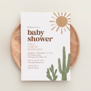 Invitación Boho Desert Cactus Baby Shower