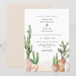 Invitación Boho Desert Cactus Boda de Moda bohemias