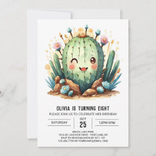 Invitación Boho Desert Cactus Boy Cumpleaños