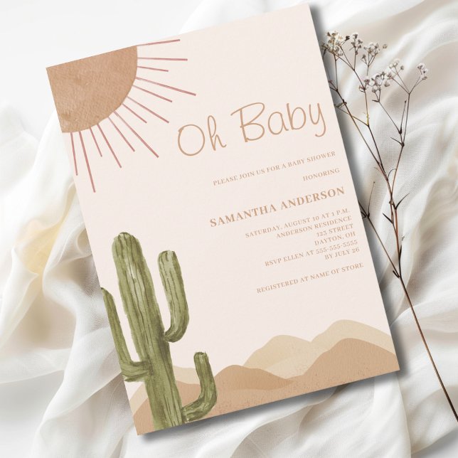 Invitación Boho Desert Cactus Oh Baby Shower (Subido por el creador)
