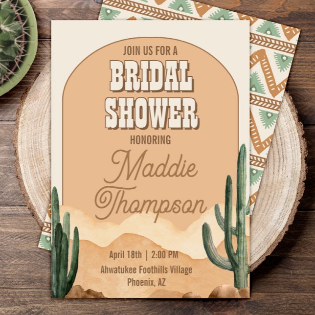 Invitación Boho Desert Cactus Suroeste Arch Bridal Shower (Subido por el creador)