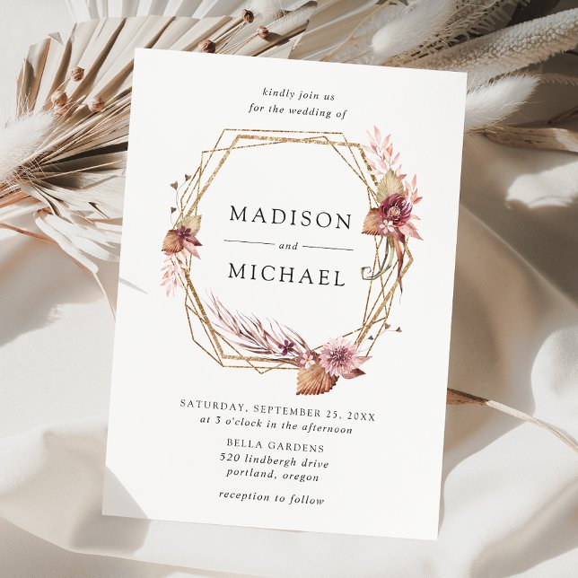 Invitación Boho Desert Floral Boda (Subido por el creador)