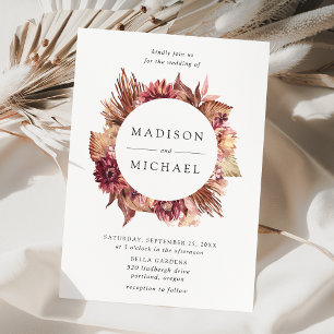 Invitación Boho Desert Floral Wreath Boda