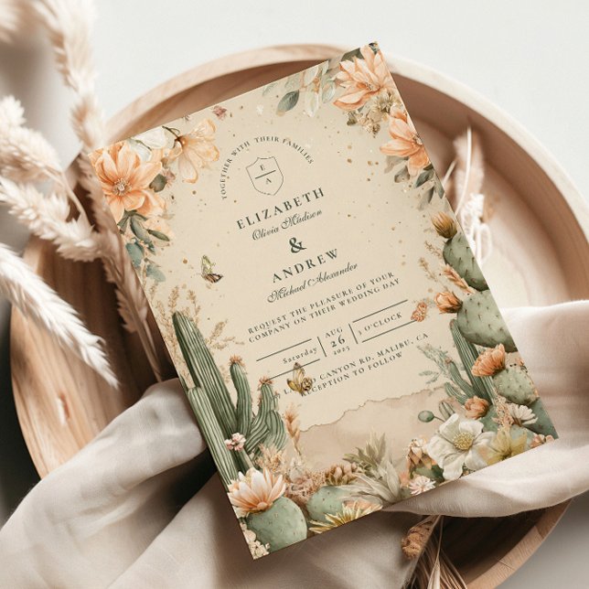 Invitación Boho Desert Mountain Cactus Boda (Subido por el creador)