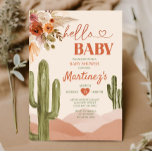 Invitación Boho Desert Texas baby ducha cactus suroeste<br><div class="desc">Boho Desert editable invitación a la ducha de bebé cactus suroeste desierto neutro de género,  cálido tono de tierra Chica Texas ducha de bebé</div>