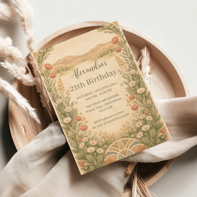 Invitación Boho Desert Wildflower Birthday (Subido por el creador)