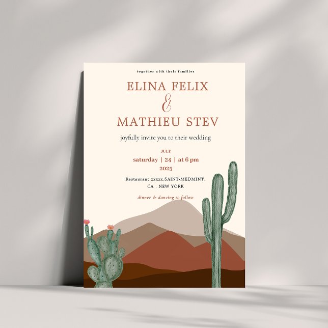 Invitación Boho Desértico Cactus boda (Subido por el creador)