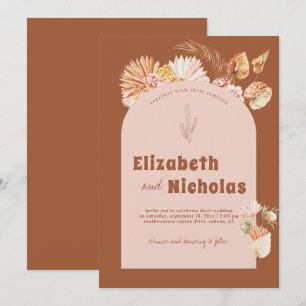 Invitación Boho Desierto Minimalista Moderno   Terracota