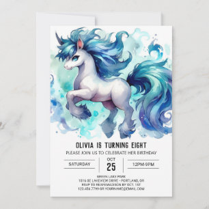 Invitación Boho Digital Horse Birday