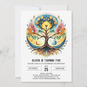 Invitación Boho Digital Tree of Life Birthday