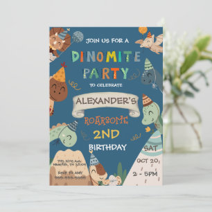 Invitación Boho Dinosaurio 1.ᵉʳ 2.º 4.º Quinto Séptimo Cumple