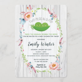 Invitación Boho dos maricas en un Baby Shower de pod