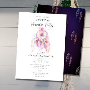 Invitación Boho Dream Catcher Dulce Rosa 16 Fiesta de madera