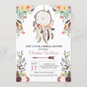 Invitación Boho Dream Catcher Dusky Bridal Shower