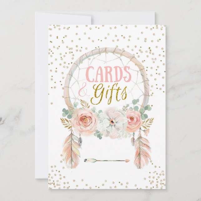 Invitación Boho Dreamcatcher Cards Gifts Rótulo 5x7" (Anverso)