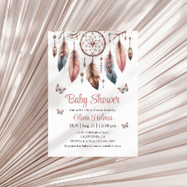 Invitación Boho Dreamcatcher con Butterflies Baby Shower