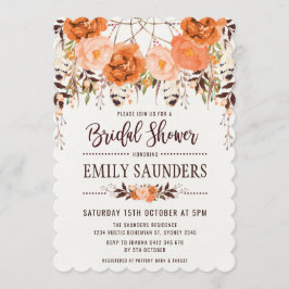 Invitación Boho Dreamcatcher Fall Floral Bridal Shower