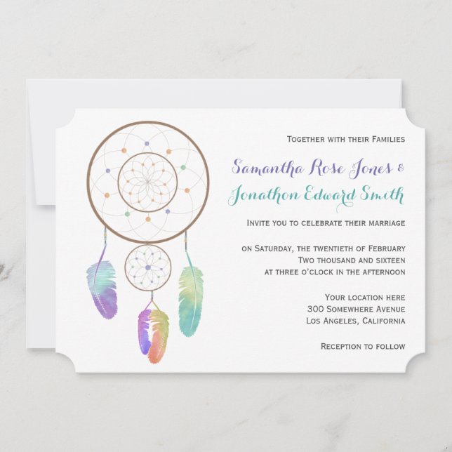 Invitación Boho Dreamcatcher Wedding (Anverso)