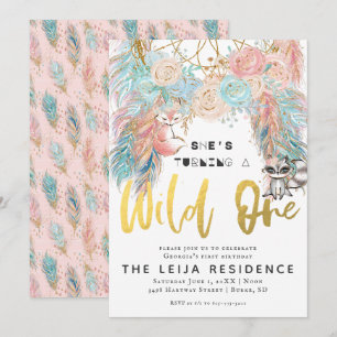 Invitación Boho Dreamcatcher Wild One Birday